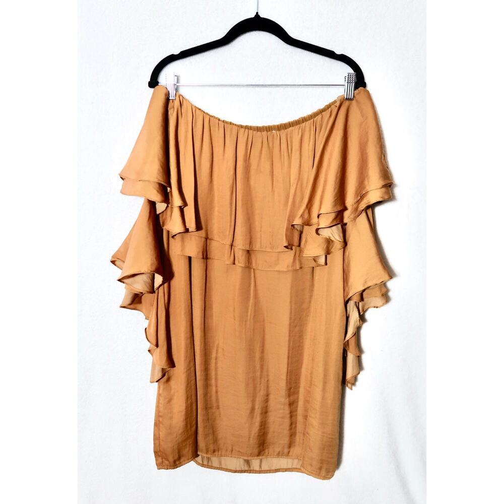 Dance & Marvel Off The Shoulder Ruffle Long Sleeve Dress Large‎